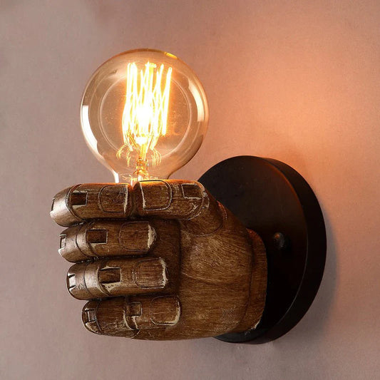 Resin Hand Wall Lamp – Left/Right Fist Sconce Light for Bar, Restaurant & Home Decor - Tampa Home & Garden Store