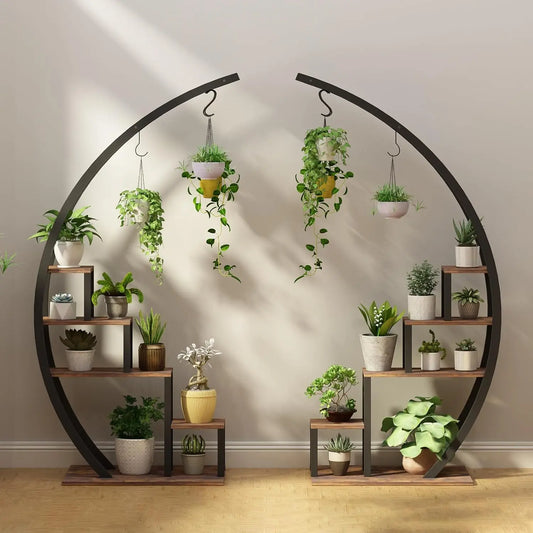 Pair Of Metal Plant Stands For Home And Patio