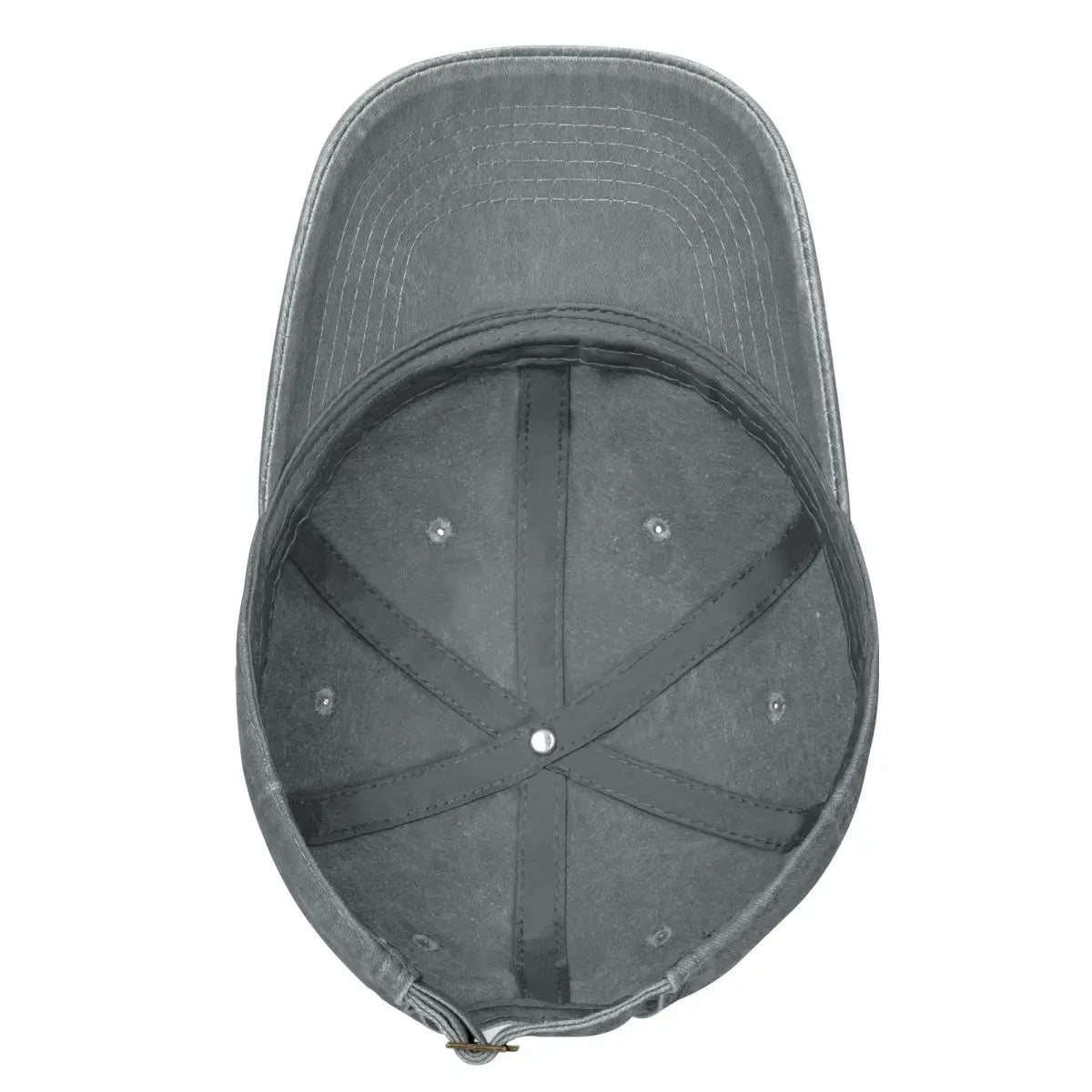 Baseball cap gray interior view with six-panel crown and rear strap on Tampa Home & Garden Store