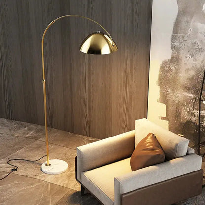 Led Floor Lamp Gold and Black Metal Modern