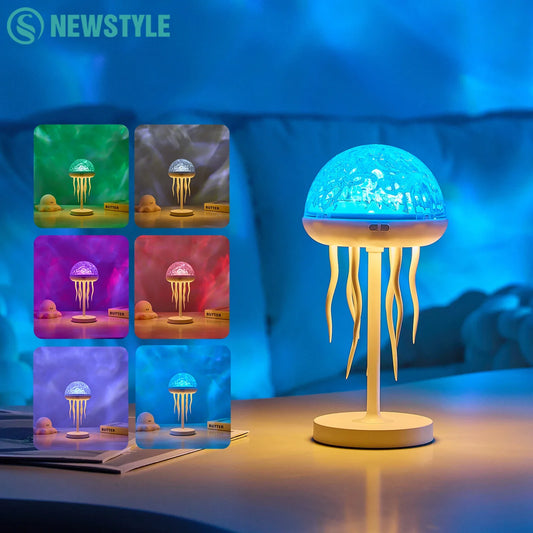 Jellyfish LED Projection Night Light Table Lamp Remote Ocean Ambient Bedroom - Tampa Home & Garden Store