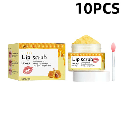EELHOE Honey Lip Scrub jar and honeycomb box, 30g Silcy Skin lip exfoliator on Tampa Home & Garden Store