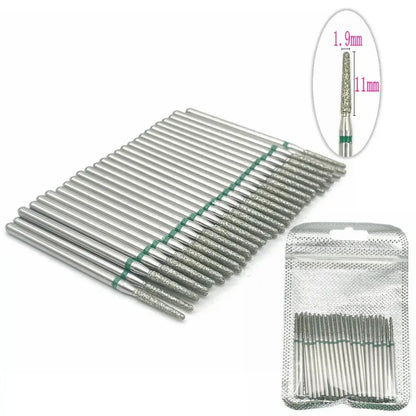 Silcy Skin 50pc diamond nail drill bit set for manicure with silver diamond-coated cuticle bits on Tampa Home & Garden Store