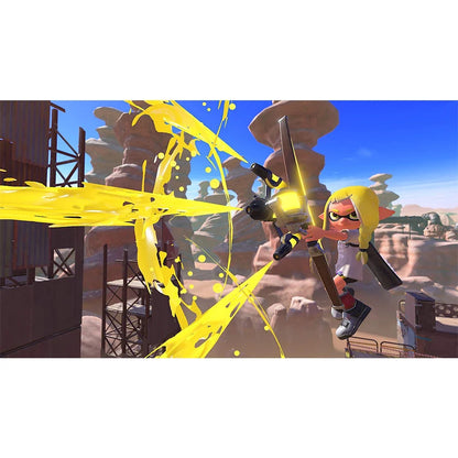 Splatoon 3 Bundle: Nintendo Switch game Expansion Pass, yellow inkling archer blasting ink on Tampa Home & Garden Store