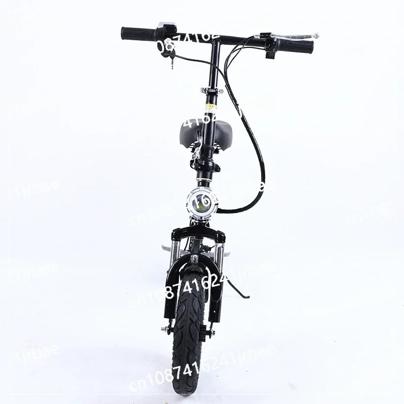 Folding electric scooter, black frame, 12 in wheels, e-scooter on Tampa Home & Garden Store