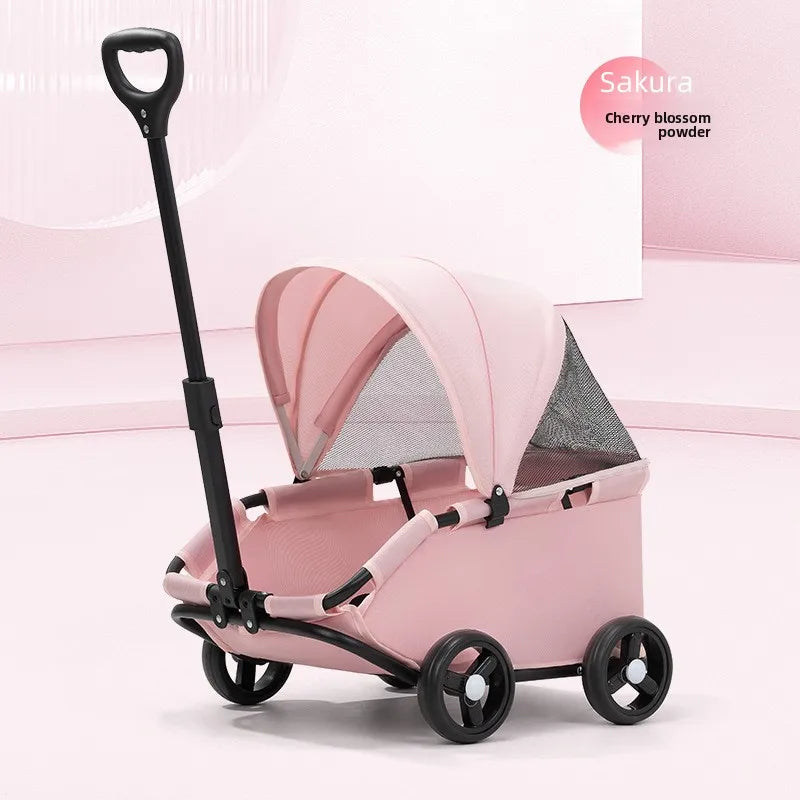 4-wheel dog stroller Pet Zen pink with sunshade and mesh panel for small dogs and cats on Tampa Home & Garden Store