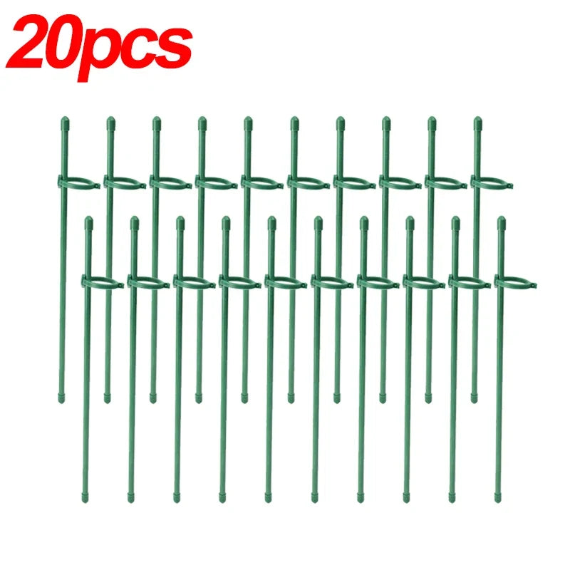 Green Adjustable Plant Support Rods and Clips
