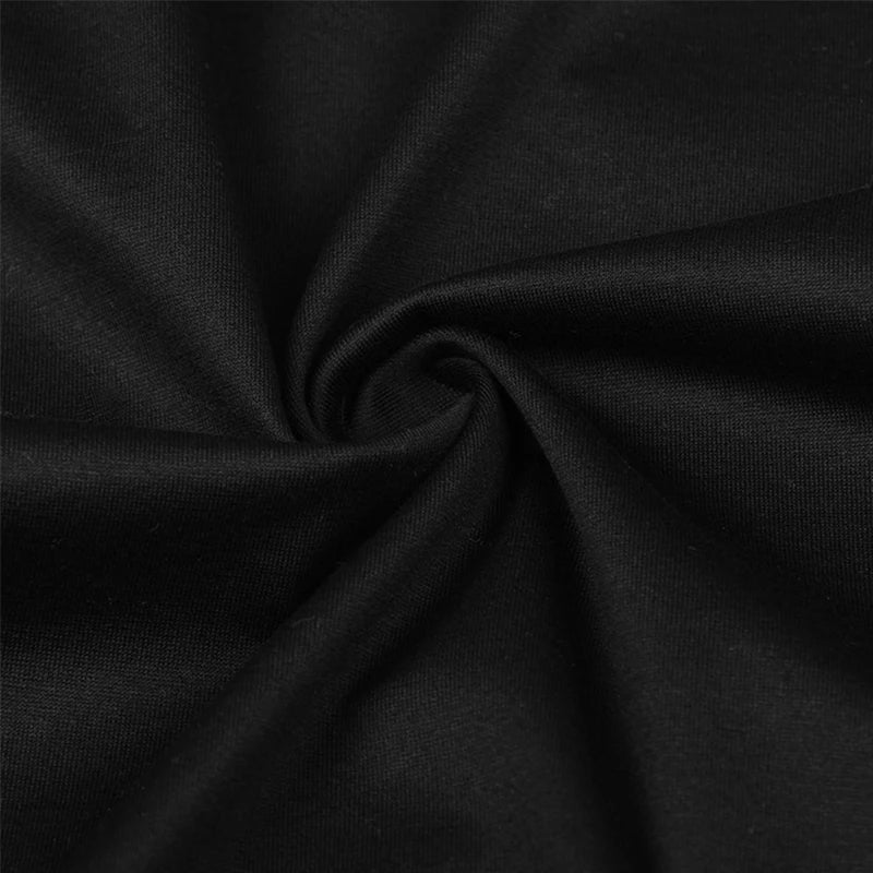 Men's cotton T-shirt fabric close-up in black, smooth knit texture on Tampa Home & Garden Store