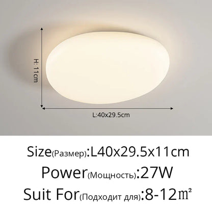DecorBites Kids LED ceiling light dimmable white oval flush-mount 27W for 8–12 m² on Tampa Home & Garden Store