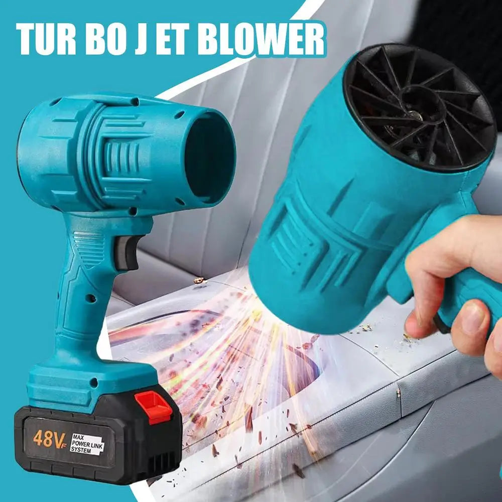 Cordless mini air blower handheld jet fan teal 48V battery UpTrend Deals for dust cleanup on Tampa Home & Garden Store