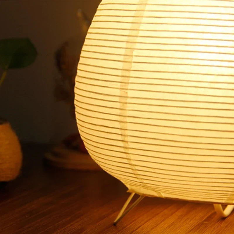 Japanese LED Lantern Table Lamp Rice Paper Bedside Light Living Room Bedroom Decor