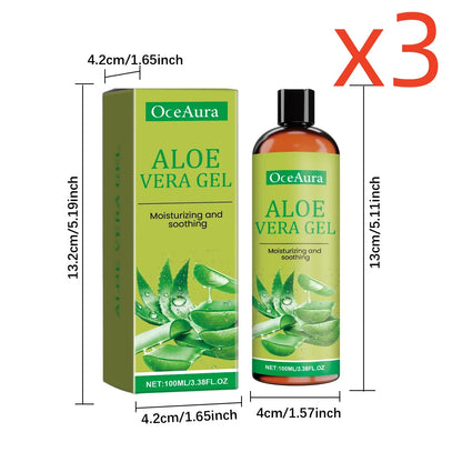 3 sets of OceAura Aloe Vera Gel box and bottle, 100ml each, moisturizing and soothing on Tampa Home & Garden Store