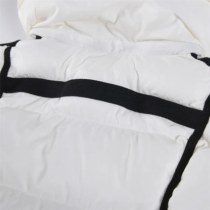 White Thick Warm Hooded Winter Jacket for Women