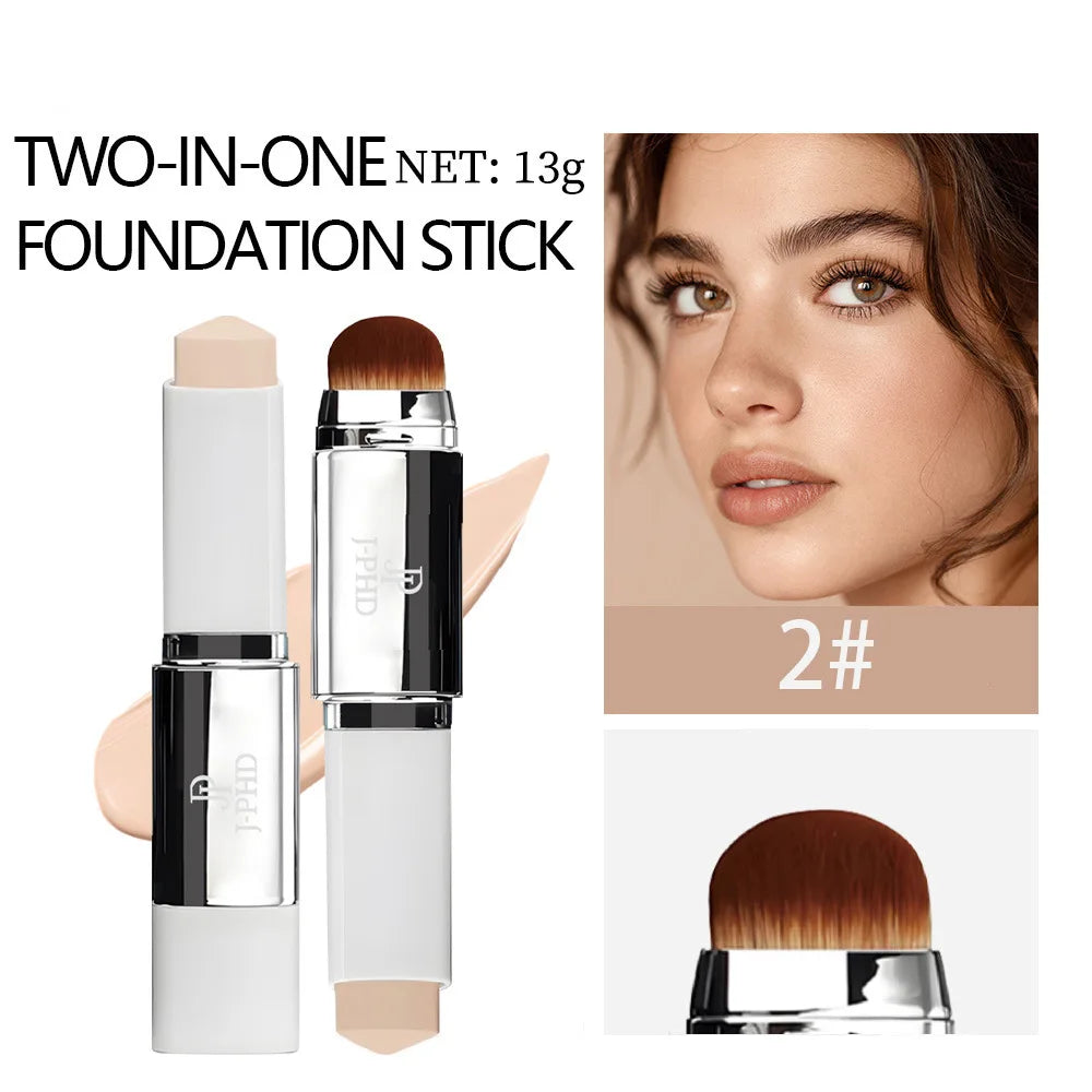 Two-in-one foundation stick pair by Silcy Skin with silver cases and brush heads in shade 2# on Tampa Home & Garden Store