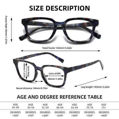 BARCUR Stevvex square reading glasses with blue light blocking clear lenses, tortoiseshell frame on Tampa Home & Garden Store
