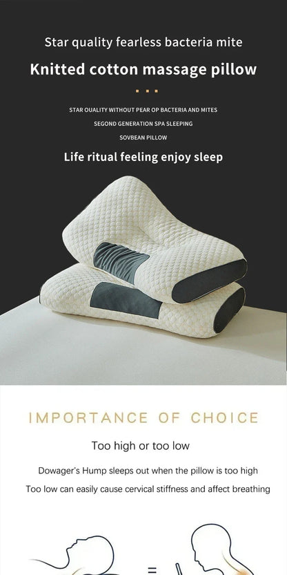 Cervical neck pillow UpTrend Deals orthopedic memory support cream pillow dark gray panels on Tampa Home & Garden Store