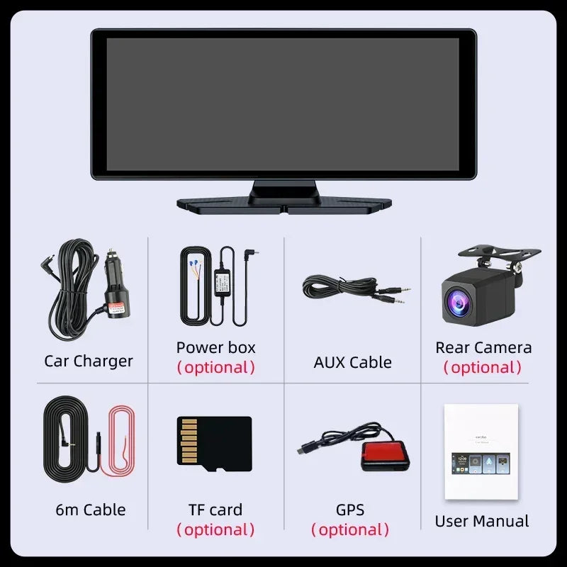10.26in Portable CarPlay Screen wireless car stereo UpTrend with car charger and AUX cable on Tampa Home & Garden Store