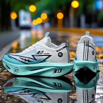 Training Shoes EstaliosFit breathable mesh cross-training pair white with turquoise sole on Tampa Home & Garden Store