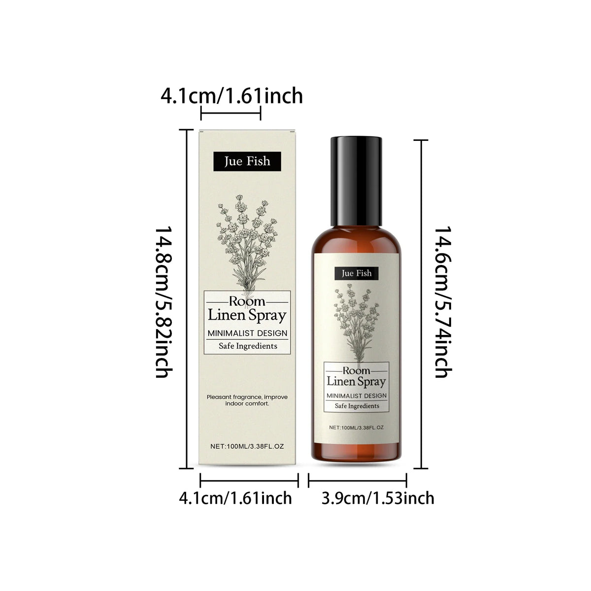 Indoor Lavender Fragrance Spray with cream box and amber bottle, 100ml, by Silcy Skin on Tampa Home & Garden Store