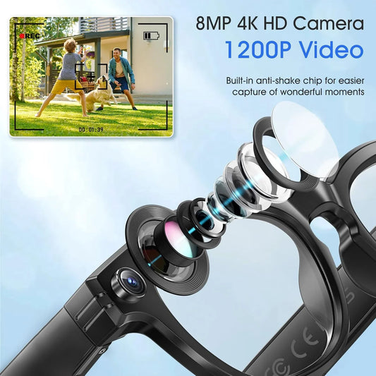 AI Camera Smart Glasses Color-Changing Translation Photo Video Recording Sunglasses - Tampa Home & Garden Store