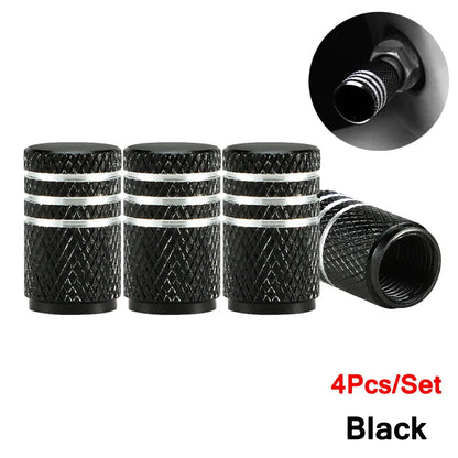 BikerZoneZ valve stem caps, black knurled 4-pack for motor vehicle tire accessories on Tampa Home & Garden Store