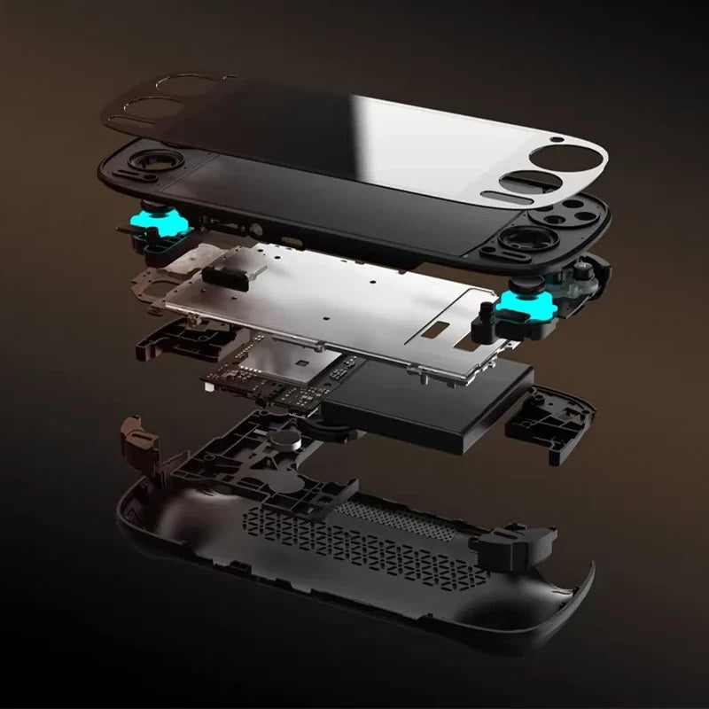 Exploded view of Retroid Pocket G2 handheld with 5.5 inch OLED display and dual joysticks on Tampa Home & Garden Store