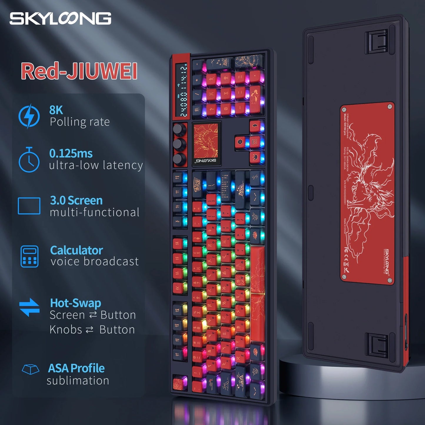 Skyloong GK104 Pro wireless mechanical keyboard with RGB backlit keys on Tampa Home & Garden Store