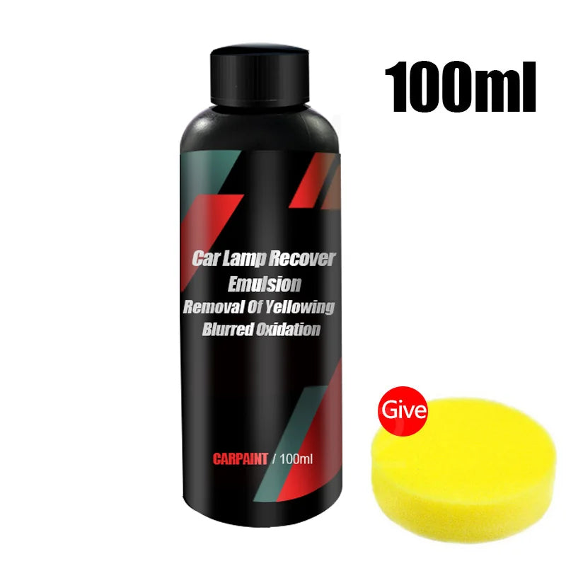 Car headlight restoration kit with 100ml UpTrend Deals bottle and yellow sponge on Tampa Home & Garden Store