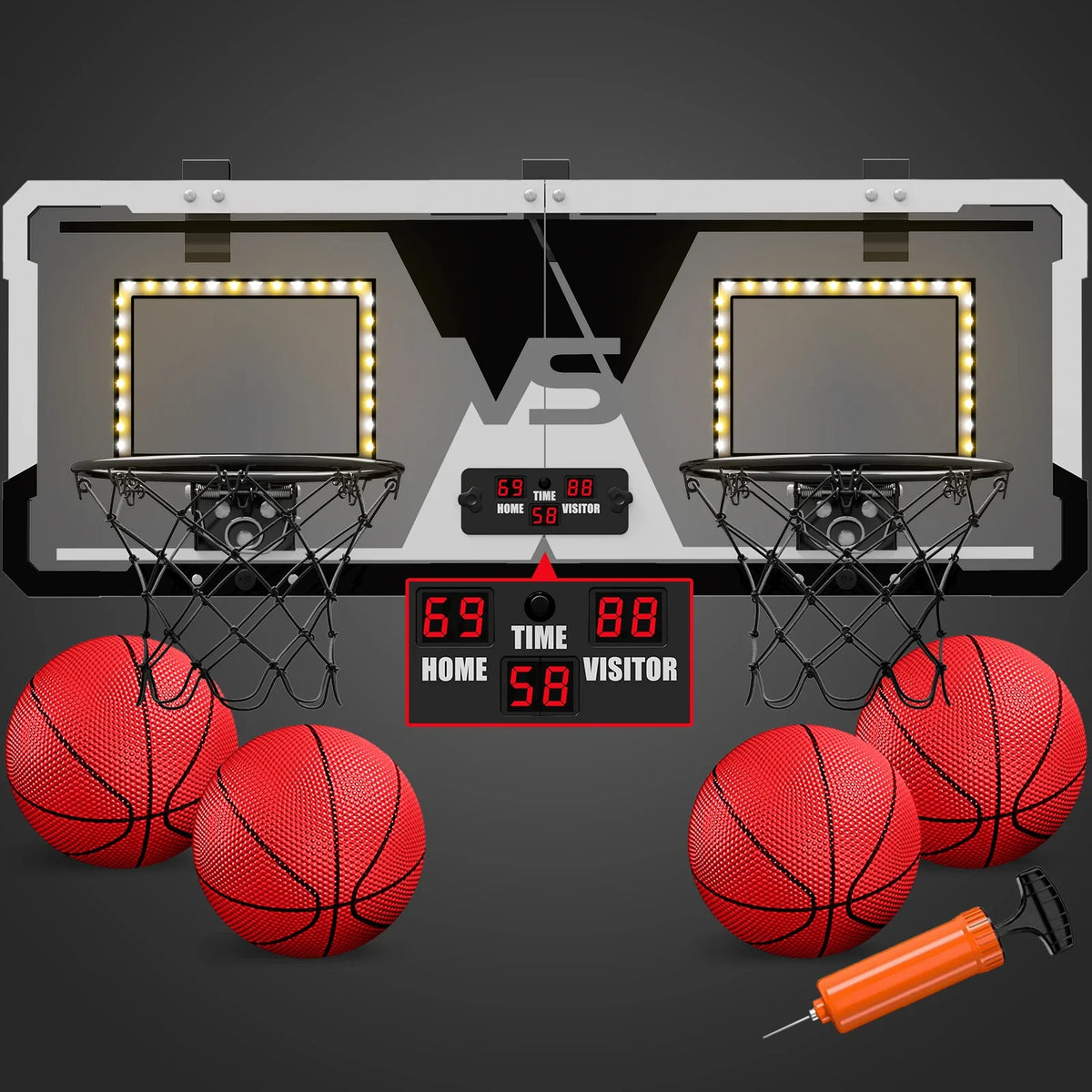 Basketball hoop set for kids by FLIPSTYLEZLLC with wall-frame backboards and two rims on Tampa Home & Garden Store
