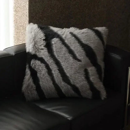 Luxe Faux Fox Fur Throw Pillows for Home Decor - Plush, Soft, Cozy Sofa Cushion
