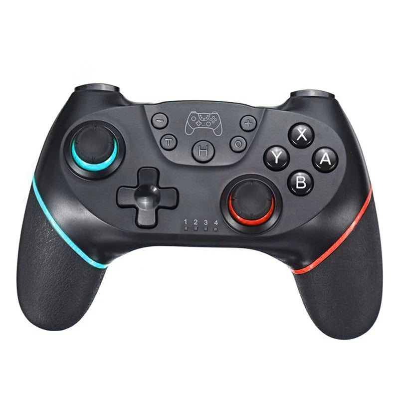 Wireless gamepad for Nintendo Switch, black controller with teal ring and red ring on Tampa Home & Garden Store