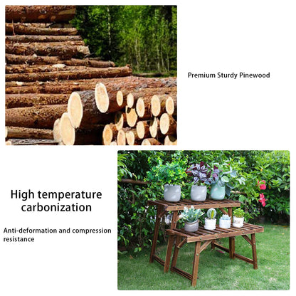 3 Tier Wood Plant Stand For Living Room And Patio