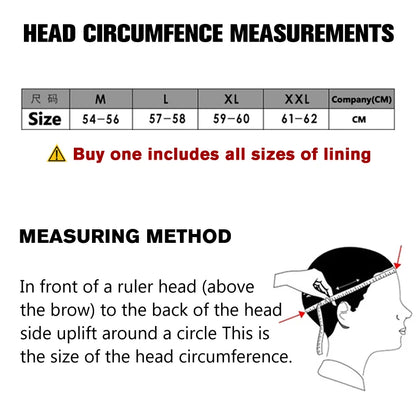Vintage Half Motorcycle Helmet sizing chart with circumference guide (M-XXL) by BikerZoneZ on Tampa Home & Garden Store