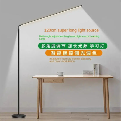 DecorBites LED floor lamp, black metal stand with angled light bar, minimalist reading lamp on Tampa Home & Garden Store