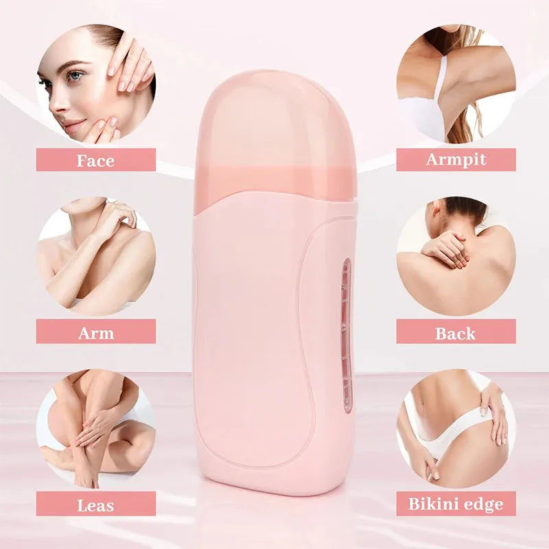 Silcy Skin pink 3-in-1 roll-on waxing kit with soft wax heater and cartridges on Tampa Home & Garden Store