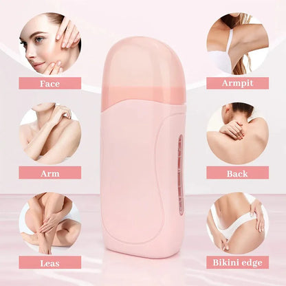 Silcy Skin pink 3-in-1 roll-on waxing kit with soft wax heater and cartridges on Tampa Home & Garden Store