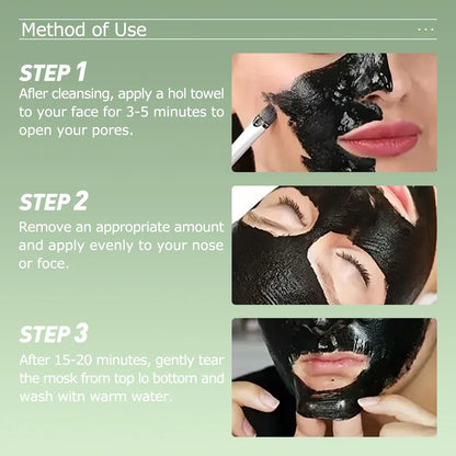Silcy Skin Bamboo Charcoal Peel Off Mask, black peel mask, Step 1–3 visuals, 100ml unisex on Tampa Home & Garden Store