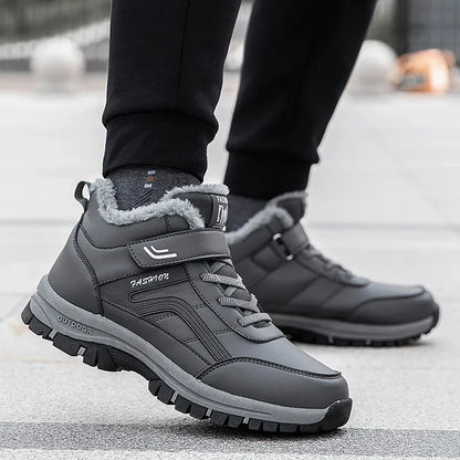 Mens waterproof winter boots UpTrend Deals gray upper with fur lining on Tampa Home & Garden Store