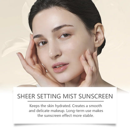 SPF 50+ makeup setting spray for oil control and sun protection on dewy natural skin Silcy Skin on Tampa Home & Garden Store
