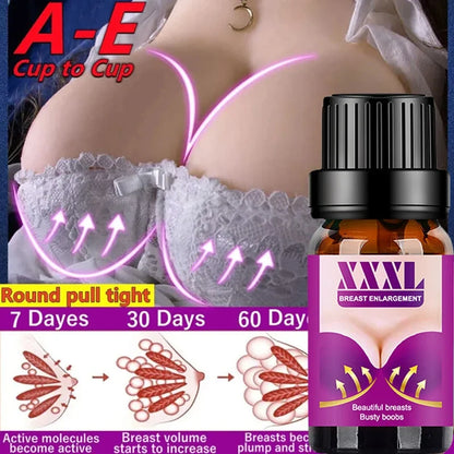 Breast Enlargement essential oil bottle XXXL by Silcy Skin with pink arrows on Tampa Home & Garden Store