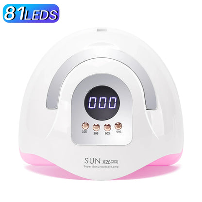SUN X26 MAX UV LED nail lamp white with pink base 81 LEDs and digital timer on Tampa Home & Garden Store