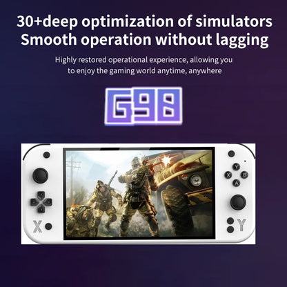 G90 handheld game console white, 7-inch display, 64GB retro arcade device with shooter game on Tampa Home & Garden Store
