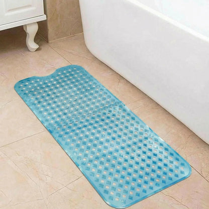 Cartoon extra-long bathtub mat 40x100cm blue non-slip with suction cups Silcy Skin on Tampa Home & Garden Store