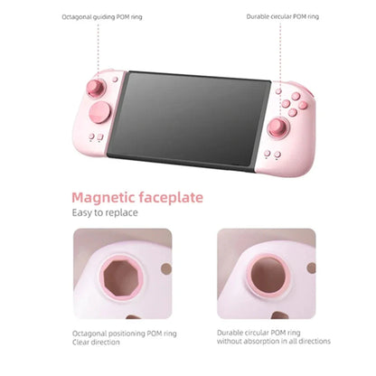 MOBAPAD M6/M6 HD game controller in pink with left/right joypads for Switch OLED FLIPSTYLEZLLC on Tampa Home & Garden Store