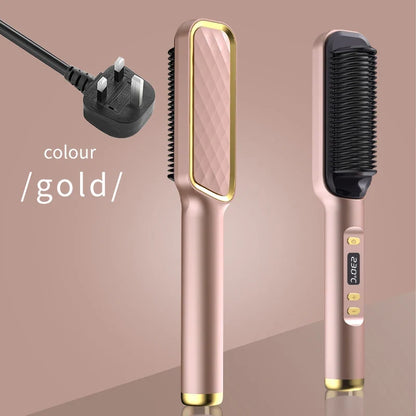Rose gold electric hot comb with digital display and anti-scald plate, 2-pack on Tampa Home & Garden Store