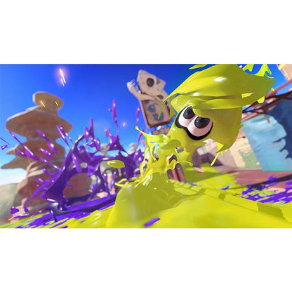 Splatoon 3 bundle Switch game screenshot with yellow and purple ink splats inkling on Tampa Home & Garden Store