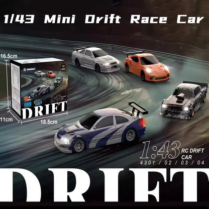 Mini RC Drift Car 1:43 Scale 4WD Remote Control Racing Vehicle Toy