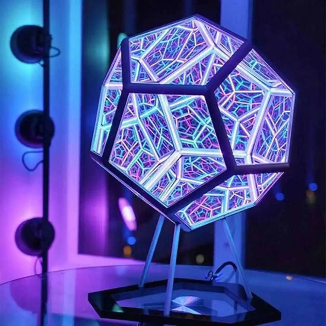 Perfecsy LED night light Infinite Dodecahedron geometric lamp with multicolor glow USB powered on Tampa Home & Garden Store