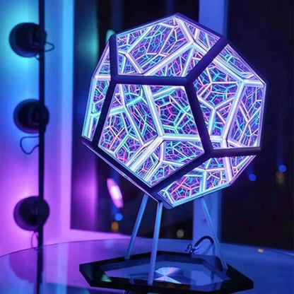 Perfecsy LED night light Infinite Dodecahedron geometric lamp with multicolor glow USB powered on Tampa Home & Garden Store