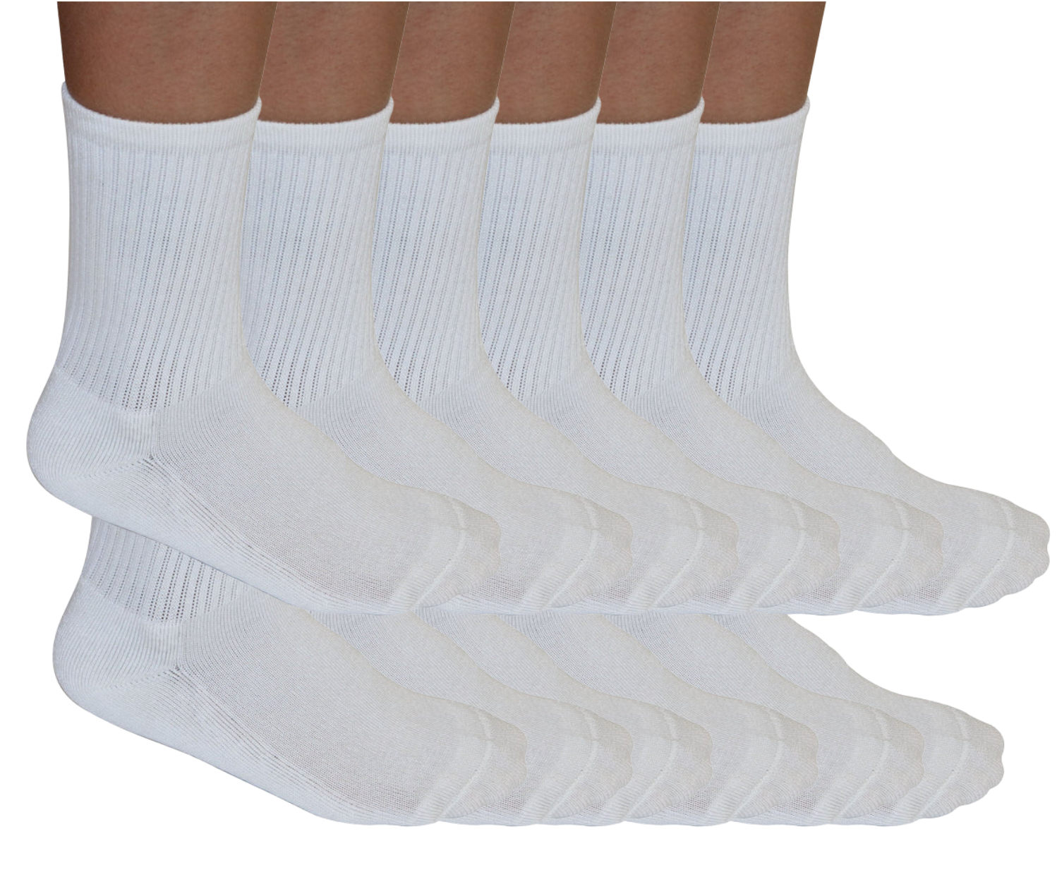 Six white 3/4-crew bamboo viscose socks by Spun Bamboo unisex on Tampa Home & Garden Store